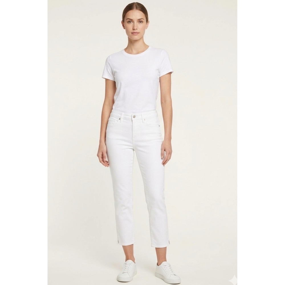 NYDJ Curves 360 White Slim Straight Crop Jeans Size 0 NWT